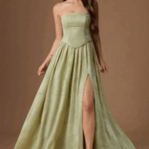 Azazie Atelier Isaura Celadon Sage Floral Maxi Dress