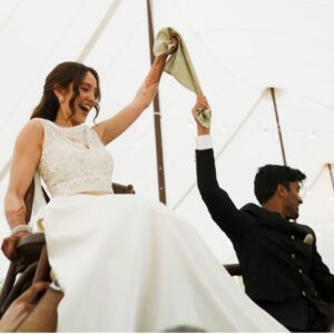 Embellished Sleeveless Bridal Top and Skirt Set